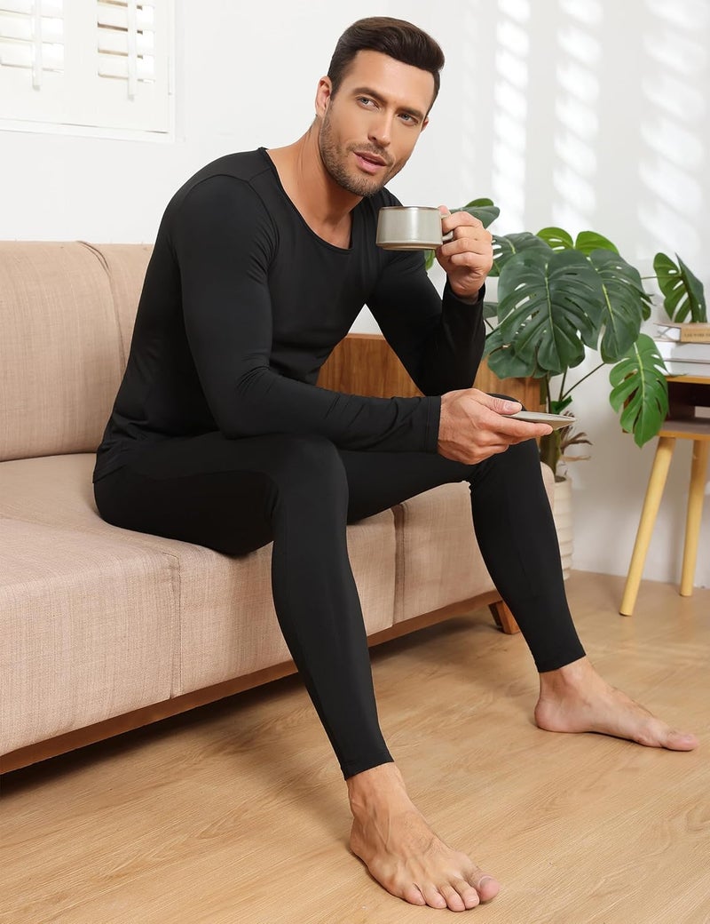 Winvote Store 3 Pack Thermal Underwear for Men Long Johns Fleece Lined Soft and Warm Set Base Layer for Cold Weather - Image 4
